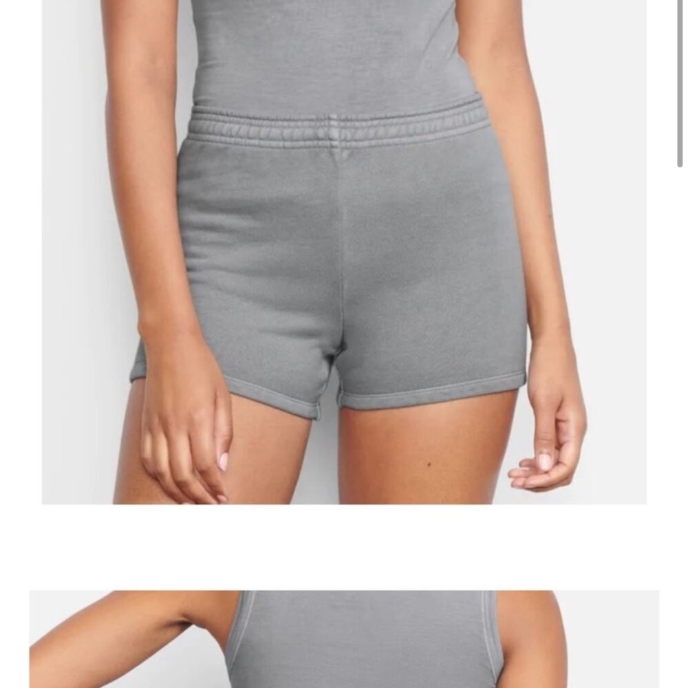 SKIMS Gray Athletic Shorts High-Waisted Seamless Design